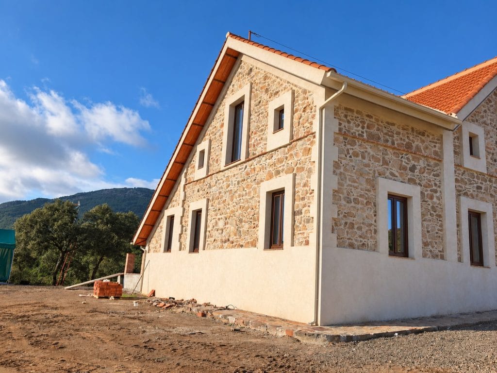 Ventanas en vivienda de piedra